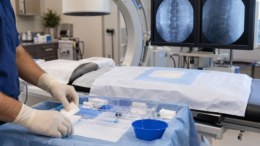 Image-guided epidural steroid injection procedure room in Tampa